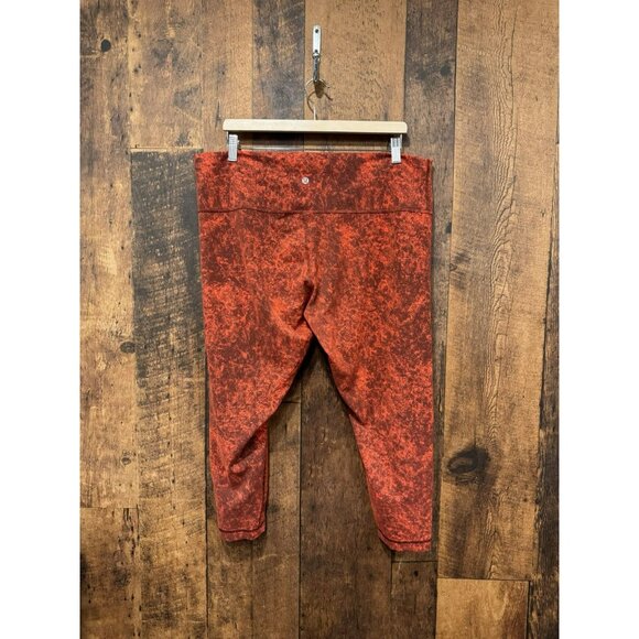 Lululemon Wunder Train High-Rise Crop 23" Denim Wash Print Autumn Sz 20 EUC - Picture 3 of 6